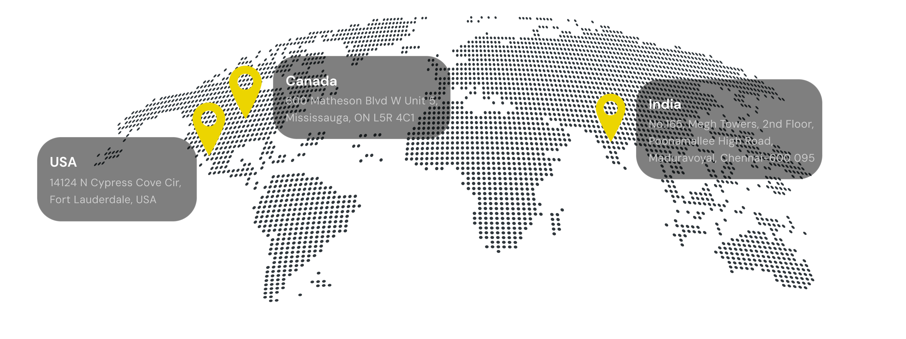 World map showing Pyramidion office locations